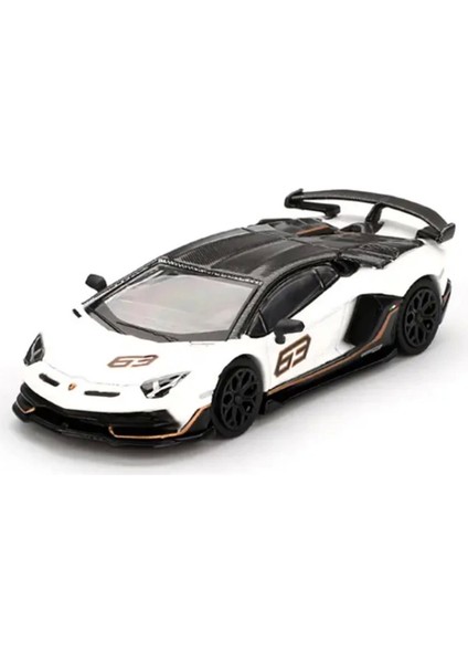 Nessiworld Mini Gt 1/64 Lamborghini Aventador Svj 63 Bianco Asopo
