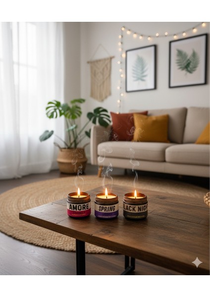 Black Night: Özel Tasarım Kavanoz Amber Kokulu Mum, 250 gr Doğal Vegan Soya Wa x Mumu modelleri