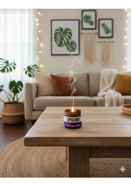 Spring: Özel Tasarım Kavanoz Lavanta Kokulu Mum, 250 gr Doğal Vegan Soya Wa x Mumu modelleri