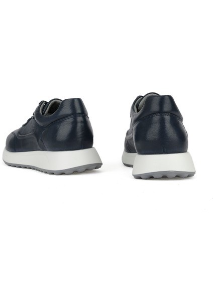 , Erkek Hakiki Deri Sneaker 1531026Z290 Lacivert