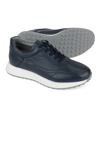 , Erkek Hakiki Deri Sneaker 1531026Z290 Lacivert