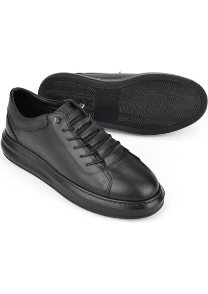 , Erkek Hakiki Deri Sneaker 153423Z73 Siyah fırsatları