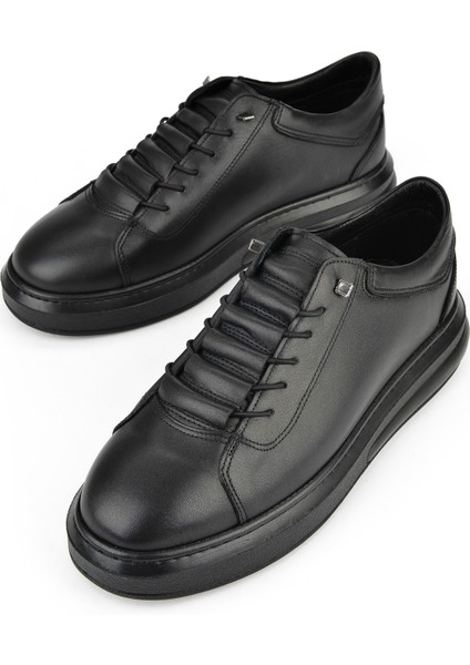 , Erkek Hakiki Deri Sneaker 153423Z73 Siyah indirimleri