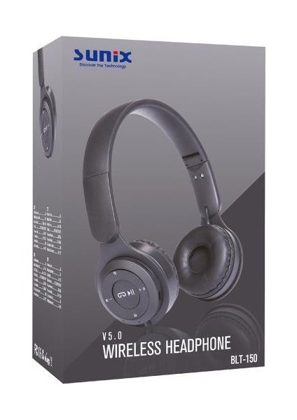 120 Saat Bekleme Süreli V5.0 Kulak Üstü Bluetooth Kulaklık Siyah BLT-150 fiyatları