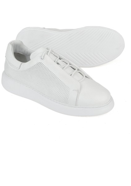 , Erkek Hakiki Deri Sneaker 1531026Z8552 Beyaz fırsatları
