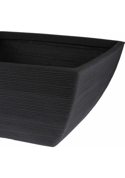 Yivli Antrasit Plastik Kare Saksı G 52 cm D 52 cm Y 25 cm fırsatları