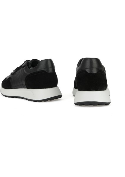 , Erkek Hakiki Deri Sneaker 1531026Z265 Siyah