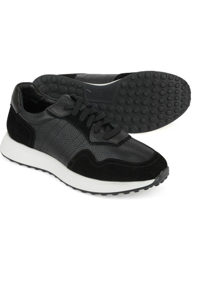 , Erkek Hakiki Deri Sneaker 1531026Z265 Siyah