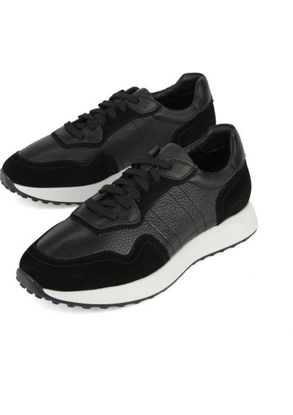 , Erkek Hakiki Deri Sneaker 1531026Z265 Siyah