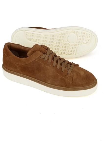 , Erkek Hakiki Deri Sneaker 1531026ZH182 Tütün fırsatları