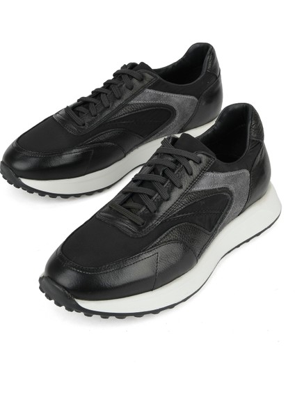 , Erkek Hakiki Deri Sneaker 1531026Z313 Siyah indirimleri