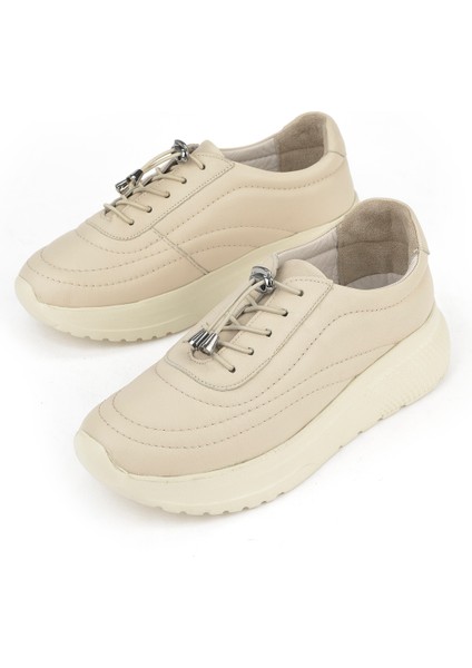, Kadın Hakiki Deri Sneaker 1531050Z2650F100K Bej indirimleri
