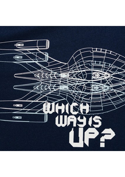 Star Trek Uzay Gemisi Baskılı Bisiklet Yaka Lacivert Erkek Tişört modelleri