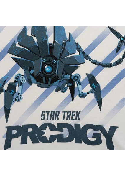 Star Trek Robot Zero Baskılı Bisiklet Yaka Beyaz Erkek Tişört modelleri