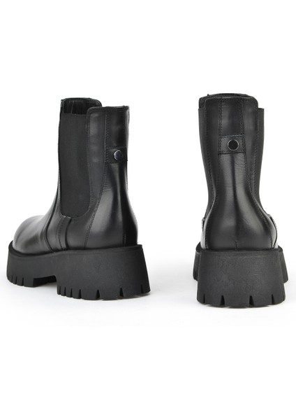 , Kadın Hakiki Deri Bot 15319Z66453 Siyah