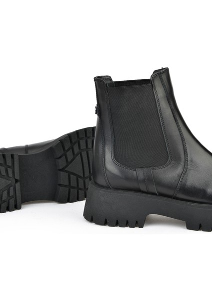 , Kadın Hakiki Deri Bot 15319Z66453 Siyah