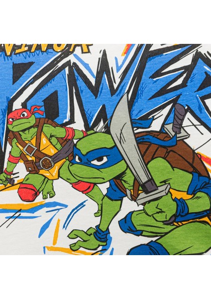 Genç Mutant Ninja Kaplumbağalar Ninja Power Mavi Beyaz Erkek Çocuk Tişört modelleri