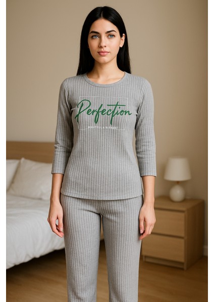 Kadın Yarım Kol Ispanyol Paça Pijama Takımı