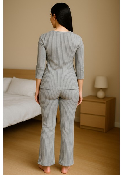 Kadın Yarım Kol Ispanyol Paça Pijama Takımı modelleri