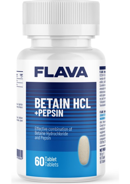 Betain Hcl + Pepsin - 60 Tablet