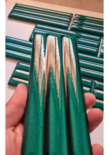 7x21 Cm Bambu Yeşil Çini Seramik