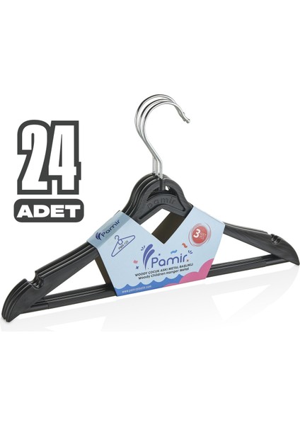 24 Adet Özel Tasarım Ahşap Görünümlü Çocuk ve Bebek Kıyafet Askısı Elbise Askısı