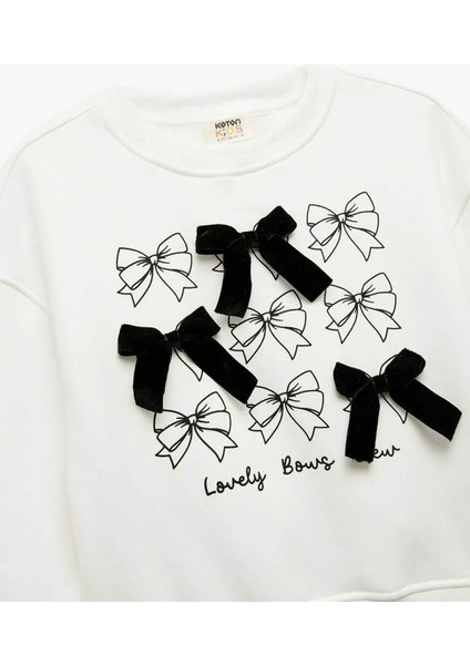 Fiyonk Detaylı Ekru Kız Çocuk Sweatshirt 6WKG10124AK modelleri