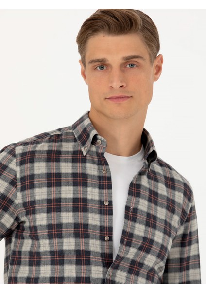 Erkek Bej Slim Fit Uzun Kollu Gömlek 50282560-VR011 fiyatları