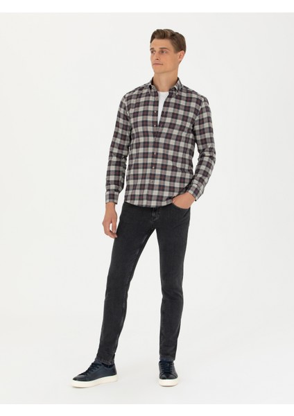 Erkek Bej Slim Fit Uzun Kollu Gömlek 50282560-VR011 fırsatları