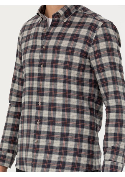 Erkek Bej Slim Fit Uzun Kollu Gömlek 50282560-VR011