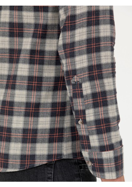 Erkek Bej Slim Fit Uzun Kollu Gömlek 50282560-VR011