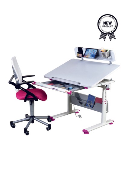 Mini Advanced Çalışma Masası ve Sandalye Takımı, Yükseklik Ayarlı Çalışma Masası, Kız-Erkek Çocuk Beyaz Ders Çalışma Masası fırsatları