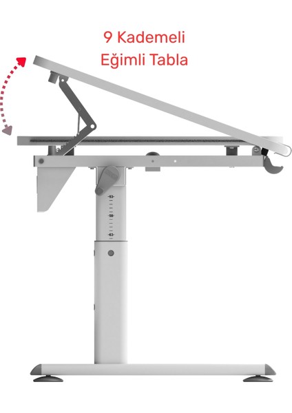 Mini Basic Çekmeceli Çalışma Masası, Yükseklik Ayarlı Çalışma Masası, Kız-Erkek Çocuk Ekru Ders Çalışma Masası indirimleri