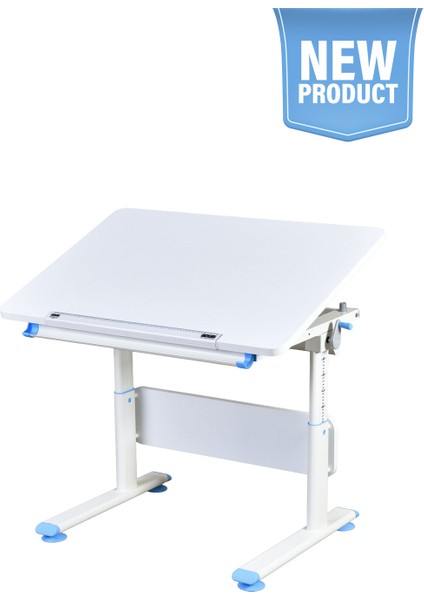 Mini Simple Çalışma Masası, Yükseklik Ayarlı Çalışma Masası, Kız-Erkek Çocuk Beyaz Ders Çalışma Masası