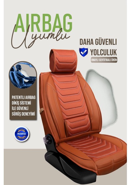 Fiat Linea Actual Uyumlu Oto Koltuk Kılıfı Deri, Kumaş Elegance Tarçın modelleri