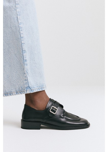 Loafer 2512 - Kemer Detaylı Loafer Siyah Kadın Loafer fiyatları