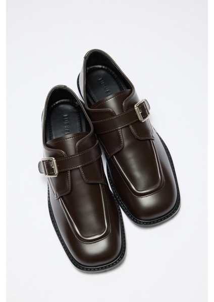 Loafer 2512 - Kemer Detaylı Loafer Acı Kahve Kadın Loafer