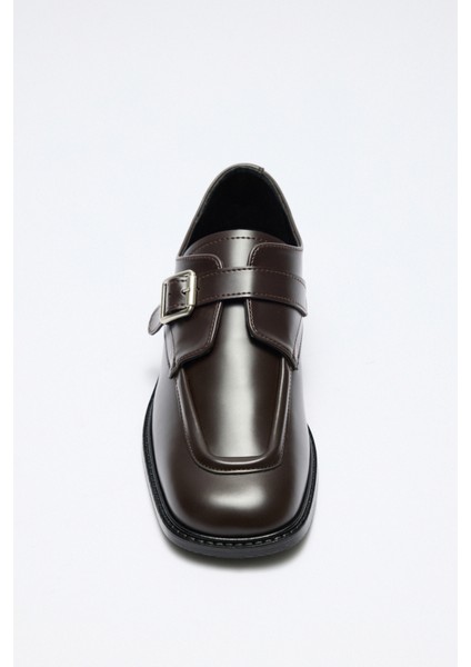 Loafer 2512 - Kemer Detaylı Loafer Acı Kahve Kadın Loafer