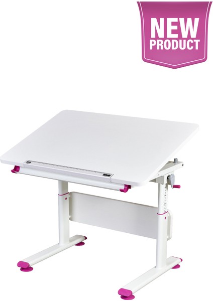 Mini Simple Çalışma Masası, Yükseklik Ayarlı Çalışma Masası, Kız-Erkek Çocuk Ekru Ders Çalışma Masası