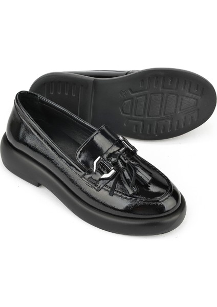 , Kadın Hakiki Deri Ayakkabı 1531050Z26102309K2 Siyah