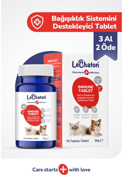 Kedi ve Köpek Için Bağışıklık Güçlendirici Tablet 75 Tablet ( Premium Immune C)