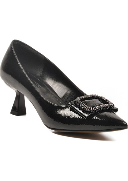 Siyah Kırışık Rugan Hafif Kadın Abiye Ayakkabı 357172 Z fırsatları