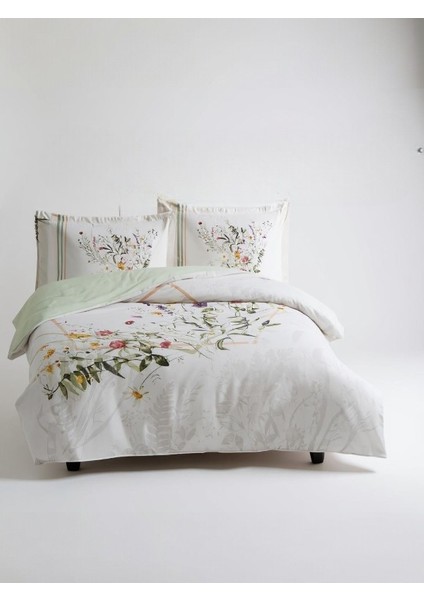 Ranforce Fujen Çift Kişilik %100 Pamuk Nevresim Takımı-Çiçekli Desen