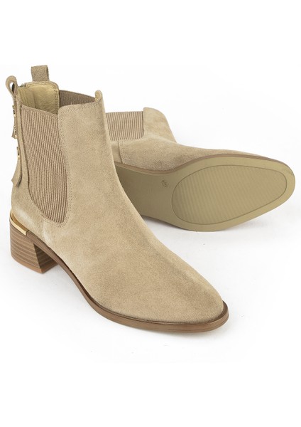 , Kadın Hakiki Deri Bot 1531050Z26103552K2 Bej fırsatları