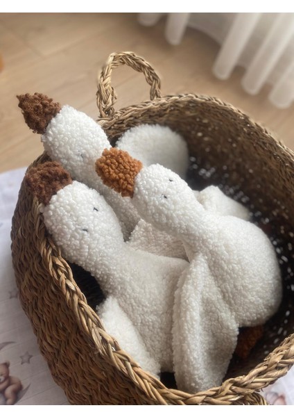 Sevimli Ördek Uyku Arkadaşı ve Peluş Oyuncak Beyaz-Camel 38 cm fırsatları