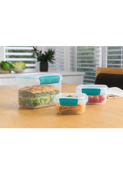 Klıp It 3’lü Saklama Kabı Seti – 1l + 2X200ML – Hava Geçirmez, Bpa’sız, Mikrodalga ve Bulaşık Makinesi Uyumlu
