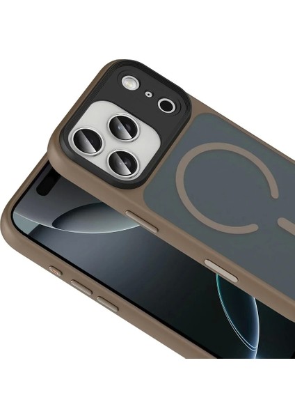 Apple Iphone 17 Pro Kılıf Mat Arka Yüzey Wireless Şarj Özellikli Flet Magsafe Kapak Telefon Kılıfı modelleri