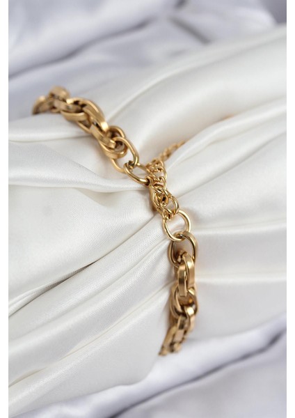 316L Çelik Örgü Model Gold Renk Kadın Bileklik - PRT3500EB08717 fiyatları