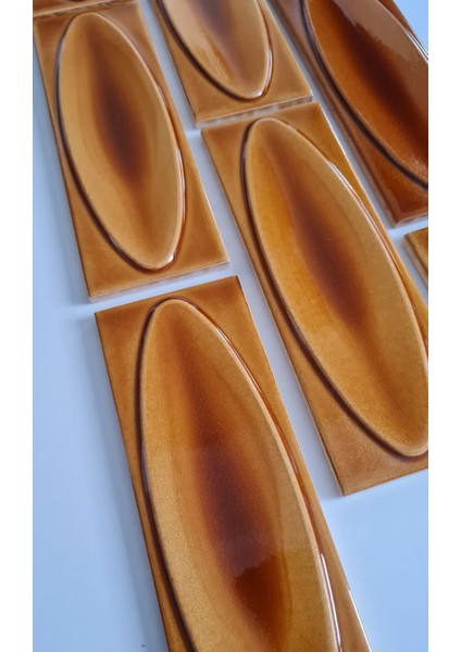 7x21 Cm Elips Karamel Çini Seramik modelleri