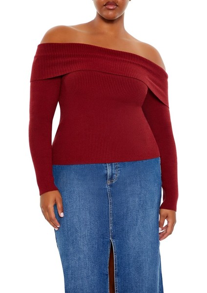 Plus Size Madonna Yaka Kazak indirimleri